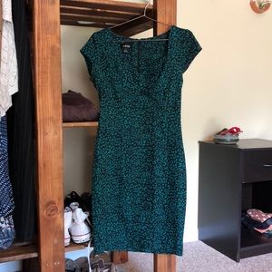 Teal and black cheetah formal dress